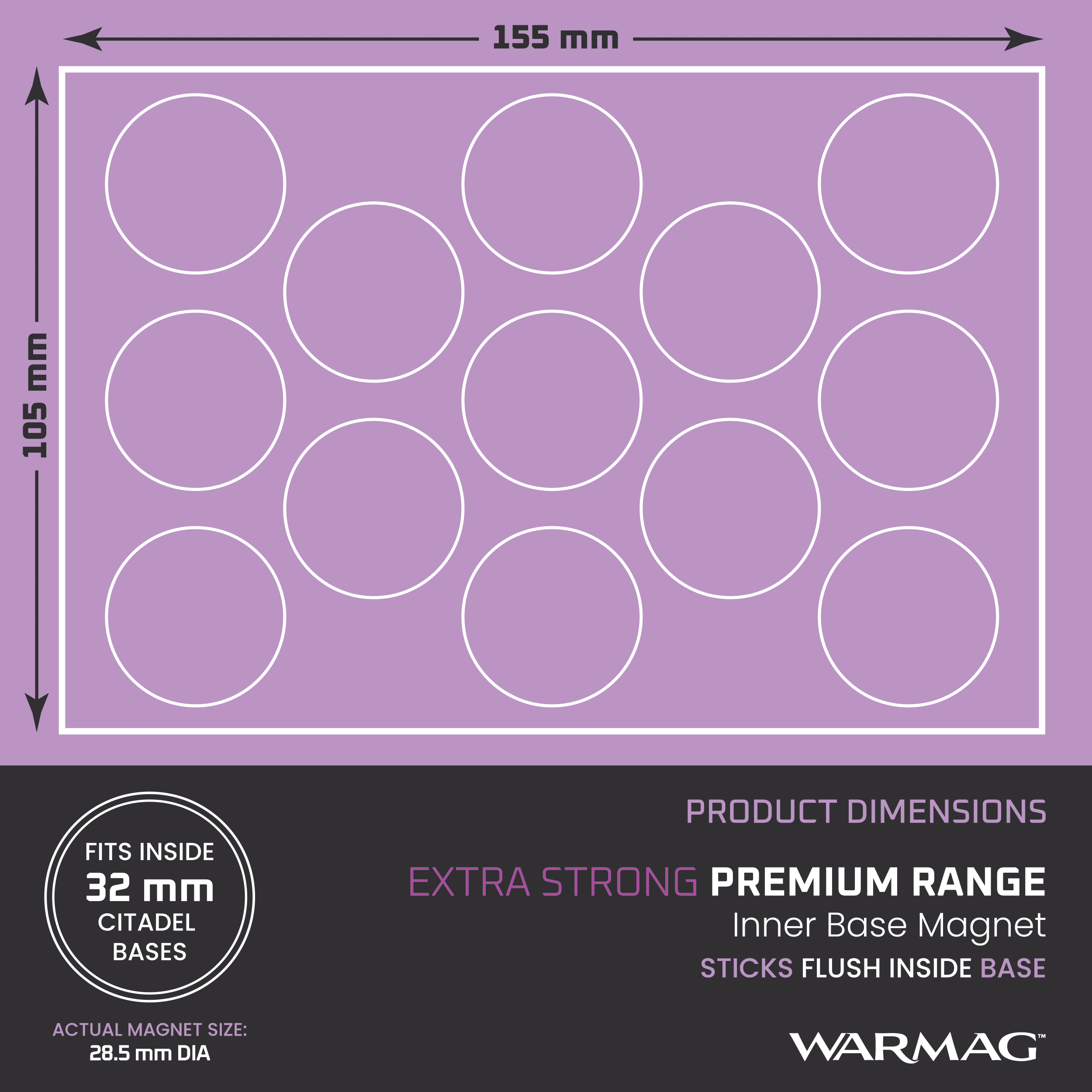 WARMAG- 28mm (fits inside 32mm bases) Premium Inner Base Circles – 13 PACK - Image 4